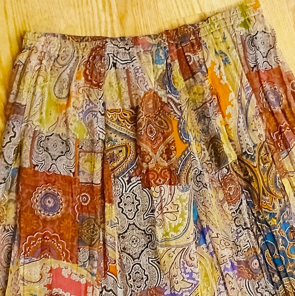 Vintage Carol Little Bohemian Patchwork Maxi Skirt Size Medium - Picture 6 of 10
